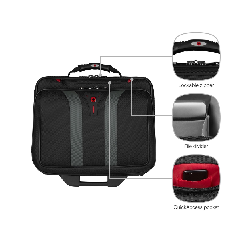 Wenger - Putna prtljaga na kotačićima 29 l + Futrola za laptop 15,6 Granada crna