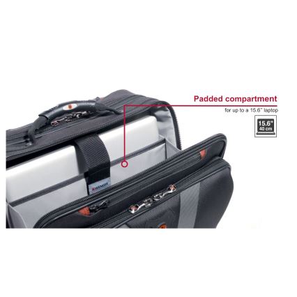 Wenger - Putna prtljaga na kotačićima 29 l + Futrola za laptop 15,6 Granada crna