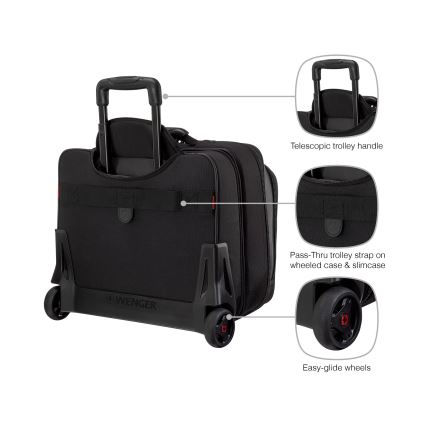 Wenger - Putni kofer na kotačićima 23 l 17" + Torba za laptop 15,4" Potomac crna