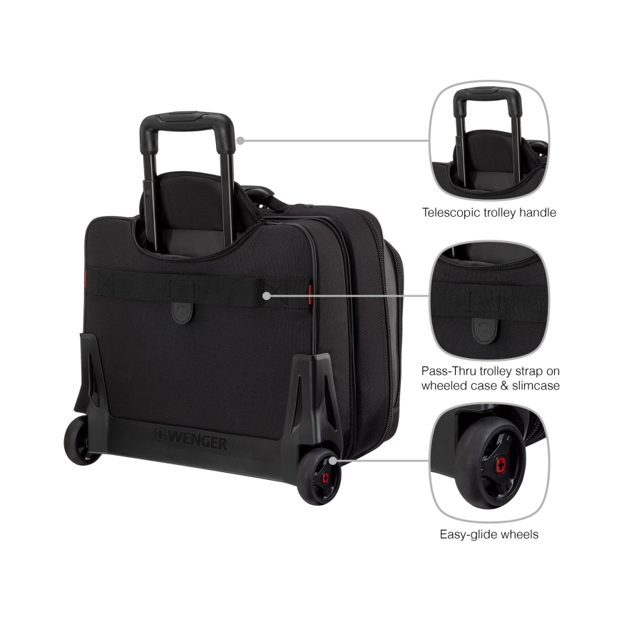 Wenger - Putni kofer na kotačićima 23 l 17" + Torba za laptop 15,4" Potomac crna