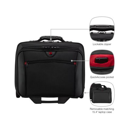 Wenger - Putni kofer na kotačićima 23 l 17" + Torba za laptop 15,4" Potomac crna