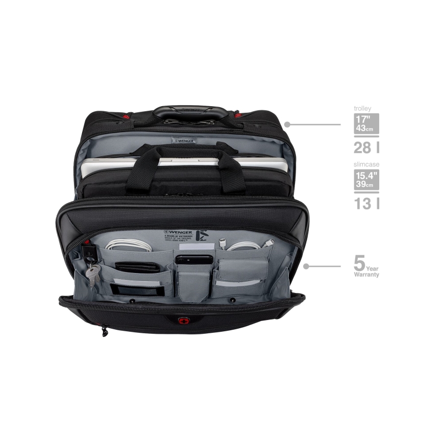 Wenger - Putni kofer na kotačićima 23 l 17" + Torba za laptop 15,4" Potomac crna