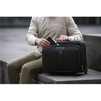 Wenger - Putni kofer na kotačićima 25 l 17" + Torba za laptop 15,6" Patriot crna