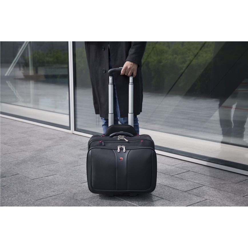 Wenger - Putni kofer na kotačićima 25 l 17" + Torba za laptop 15,6" Patriot crna