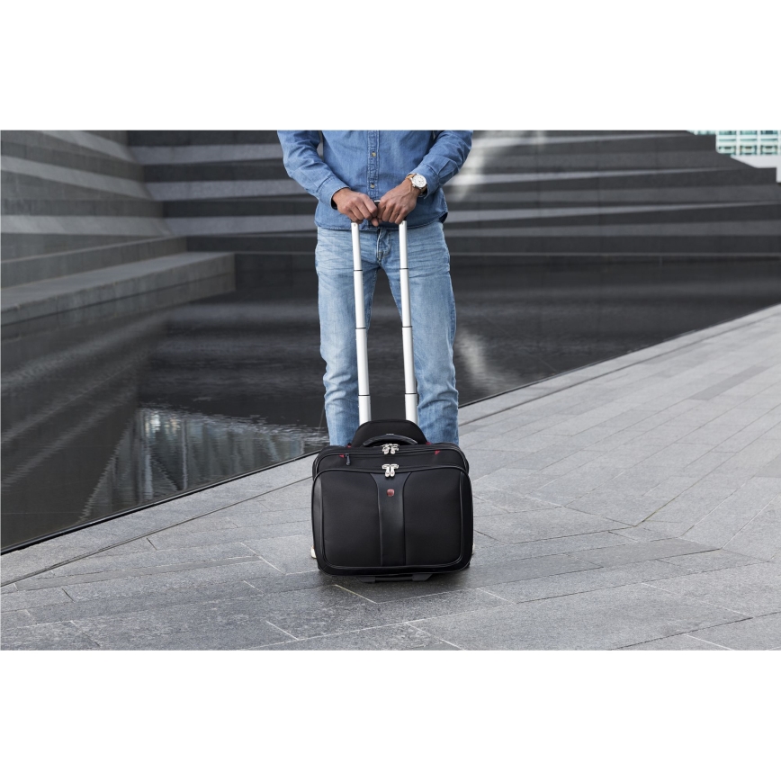 Wenger - Putni kofer na kotačićima 25 l 17" + Torba za laptop 15,6" Patriot crna