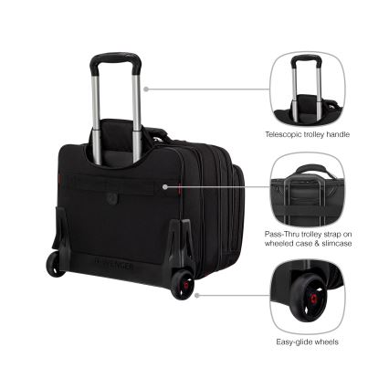 Wenger - Putni kofer na kotačićima 25 l 17" + Torba za laptop 15,6" Patriot crna