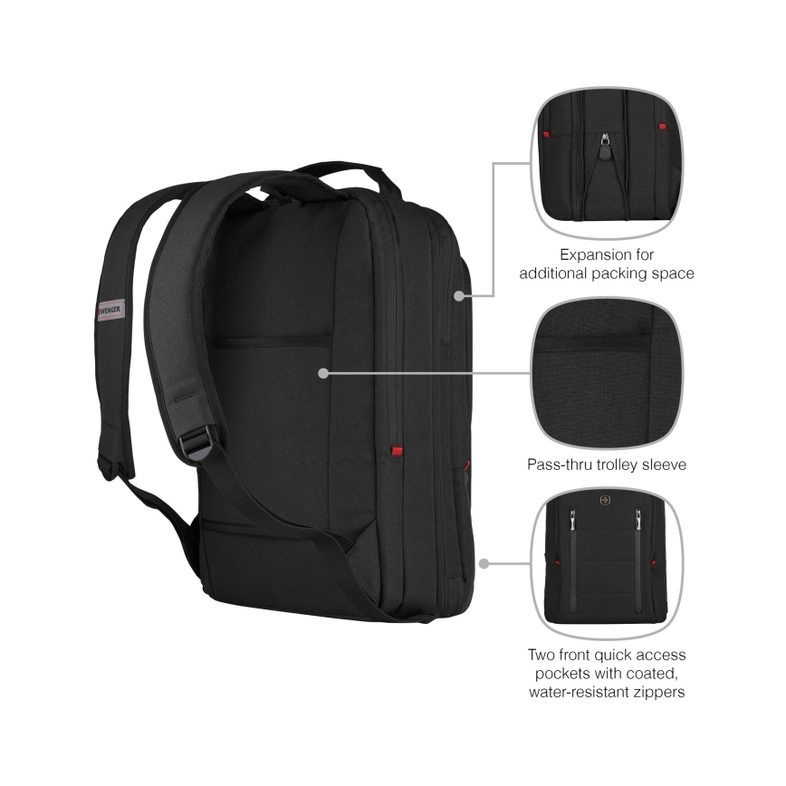 Wenger - Ruksak za laptop 16 l 16 s džepom za tablet 12 City Traveler crna