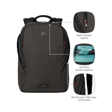 Wenger - Ruksak za laptop 21 l 16" s džepom za tablet 10" MX Light crna