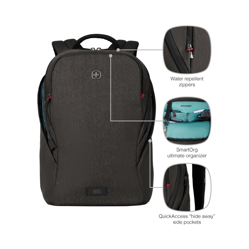 Wenger - Ruksak za laptop 21 l 16" s džepom za tablet 10" MX Light crna