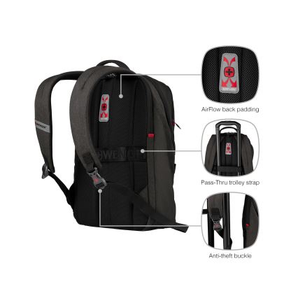 Wenger - Ruksak za laptop 21 l 16" s džepom za tablet 10" MX Light crna