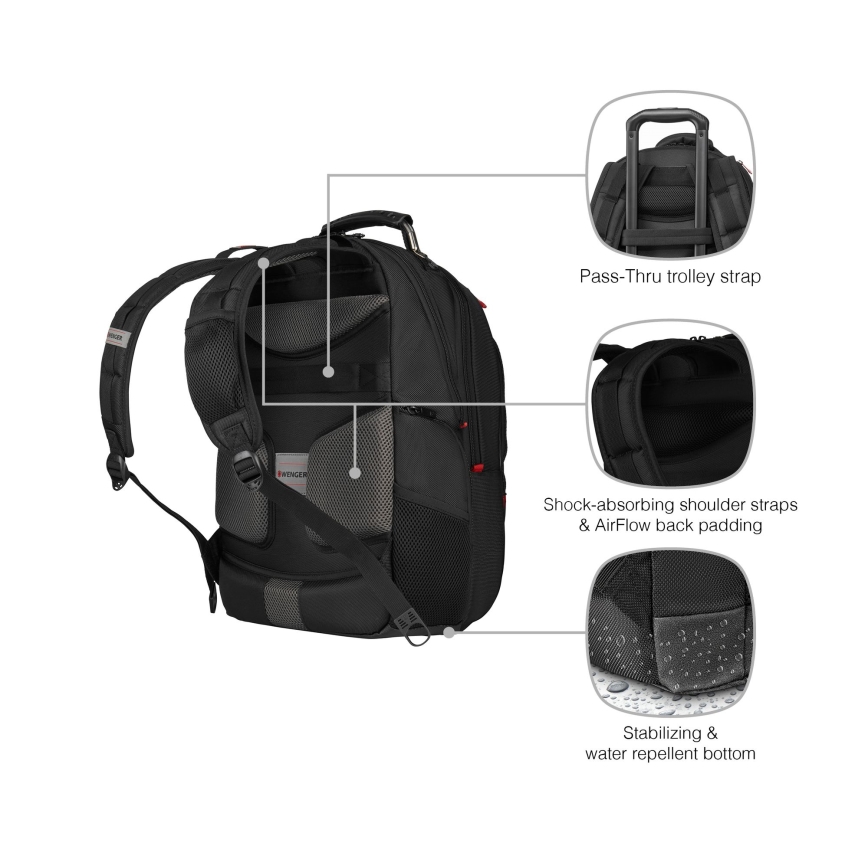 Wenger - Ruksak za laptop 25 l 16" s džepom za tablet 10" Pegasus Deluxe crna