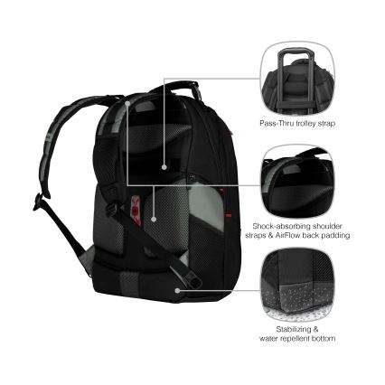 Wenger - Ruksak za laptop 25 l 17" s džepom za tablet 12" Pegasus crna/siva