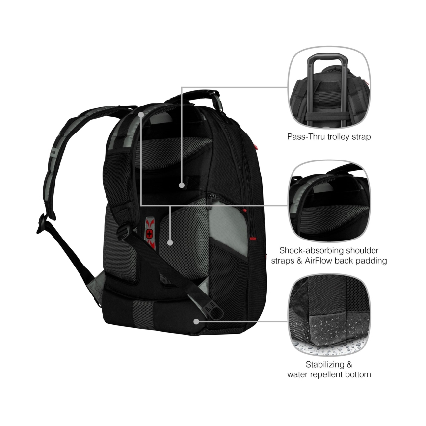 Wenger - Ruksak za laptop 25 l 17" s džepom za tablet 12" Pegasus crna/siva