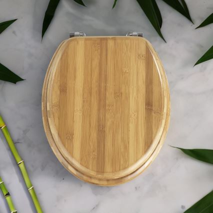 WENKO 144726100 - WC daska BAMBOO 34x41 cm smeđa/srebrna