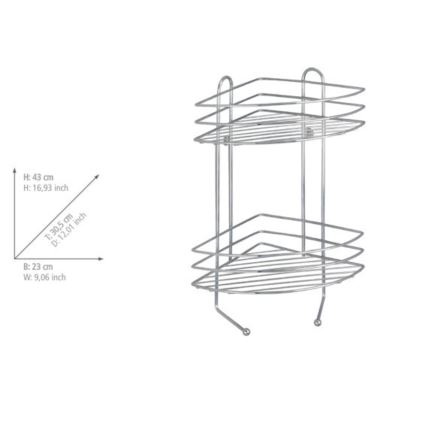 WENKO 15498100 - Ugaoni regal EXCLUSIVE 23x30,5 cm sjajni krom
