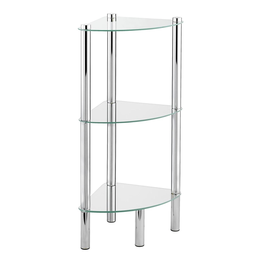 WENKO 15850100 - Polica YAGO 30x74 cm inox/srebrna/prozirna