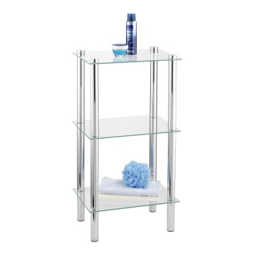 WENKO 15851100 - Regal YAGO 40x74 cm srebrna/prozirna