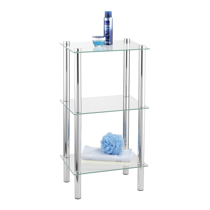 WENKO 15851100 - Regal YAGO 40x74 cm srebrna/prozirna
