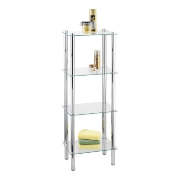 WENKO 15853100 - Regal YAGO 40x104 cm inox/srebrna/prozirna