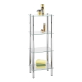 WENKO 15853100 - Regal YAGO 40x104 cm nehrđajući čelik/srebrna/prozirna