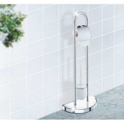 WENKO 16608100 - WC četka COSENZA 33x84 cm sjajni krom/satinirano