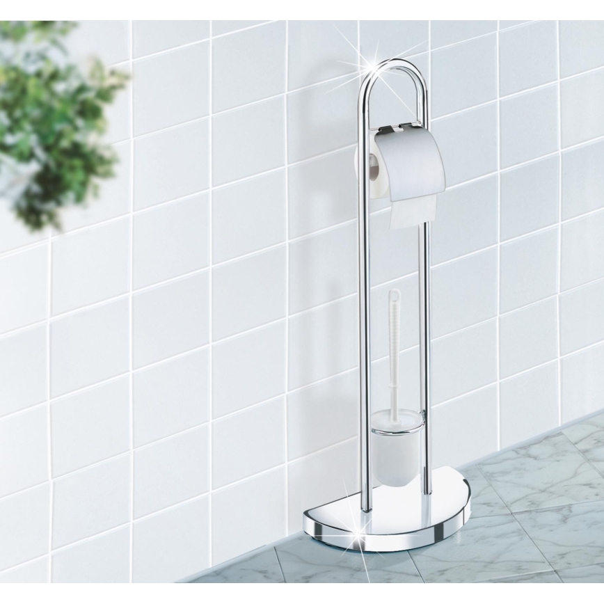 WENKO 16608100 - WC četka COSENZA 33x84 cm sjajni krom/satinirano