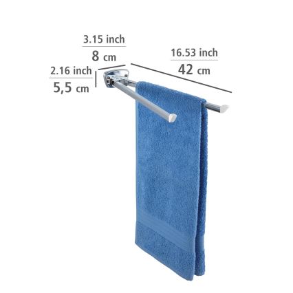 WENKO 17875100 - Držač ručnika BASIC 42x8 cm, od nehrđajućeg čelika, srebrne boje