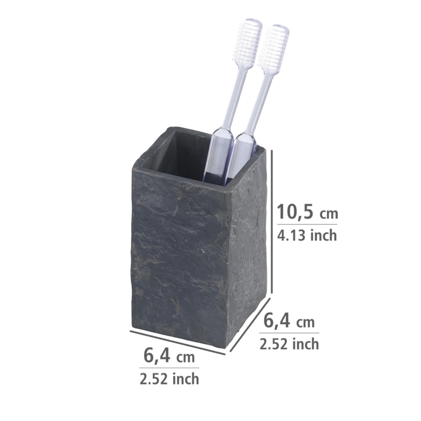WENKO 17920100 - Čaša SLATE ROCK 6,4x10,5 cm, antracit