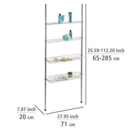 WENKO 18597100-Regal 71x285 cm sjajni krom