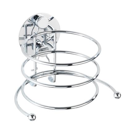 WENKO 18770100-Držač sušila za kosu TURBO-LOC okrugli čelični 14x11,5 cm sjajni krom