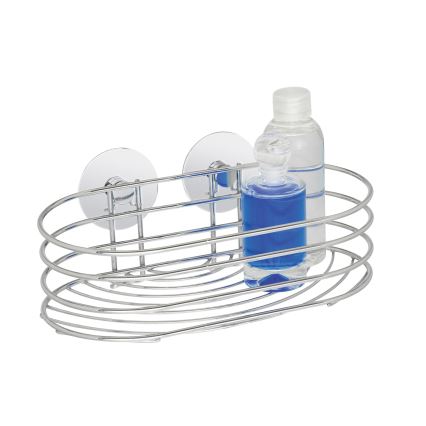 WENKO 18775100 - Polica TURBO-LOC, okrugla, čelik, 23,5 x 13,5 cm, sjajni krom