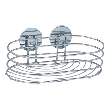 WENKO 18775100-Polica TURBO-LOC OKRUGLA ČELIK 23,5x13,5 cm sjajni krom