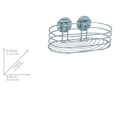 WENKO 18775100-Polica TURBO-LOC OKRUGLA ČELIK 23,5x13,5 cm sjajni krom