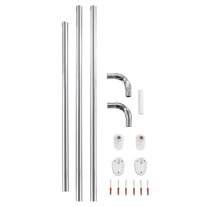 WENKO 19218100 - Štap UNIVERSAL 2,5x2,5 cm krom/bijela