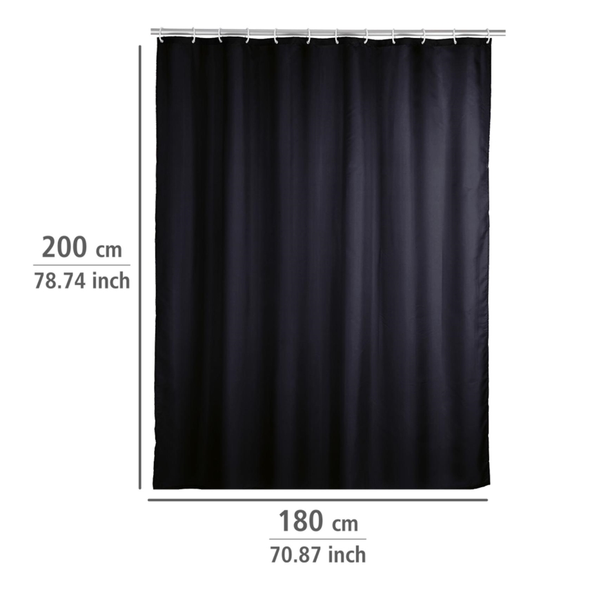 WENKO 20043100 - Zavjesa za tuš 180x200 cm crna