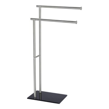 WENKO 20390100 - Stalak za ručnike LIMA 41x79 cm nehrđajući čelik/satin/crna