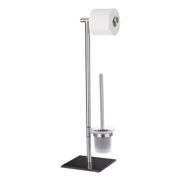 WENKO 20391100 - WC četka LIMA 23,5x69 cm nehrđajući čelik/satin/crna
