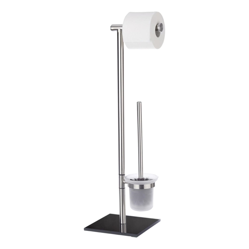 WENKO 20391100 - WC četka LIMA 23,5x69 cm nehrđajući čelik/satin/crna