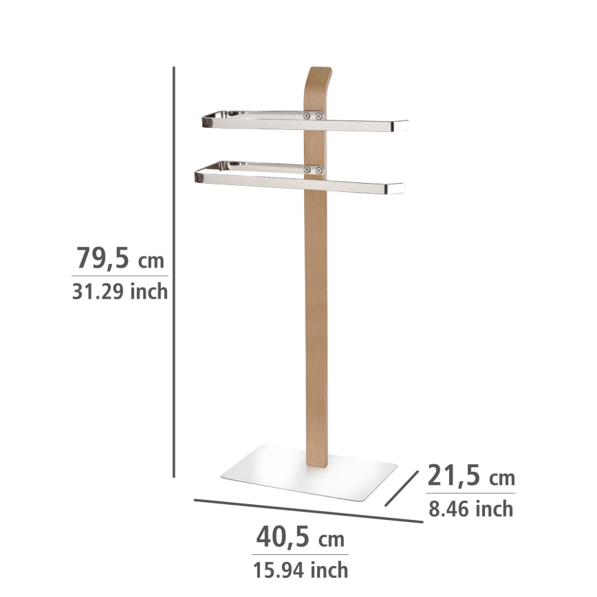 WENKO 20396100 - Stalak za ručnike SAMONA 40,5x79,5 cm sjajni krom/smeđa