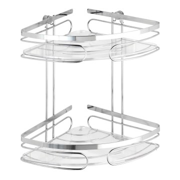WENKO 20412100-Kutna polica PREMIUM OD NEHRĐAJUĆEG ČELIKA 26,5x27,5 cm nehrđajući čelik/srebrna