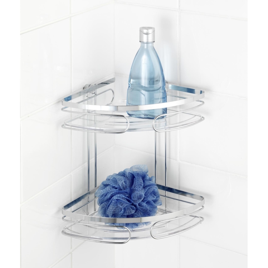 WENKO 20412100-Kutna polica PREMIUM OD NEHRĐAJUĆEG ČELIKA 26,5x27,5 cm nehrđajući čelik/srebrna
