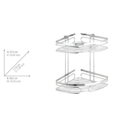 WENKO 20412100-Kutna polica PREMIUM OD NEHRĐAJUĆEG ČELIKA 26,5x27,5 cm nehrđajući čelik/srebrna