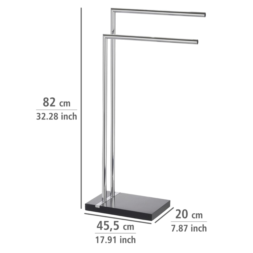 WENKO 20461100 - Stalak za ručnike NOBLE 45,5x82 cm krom/crna