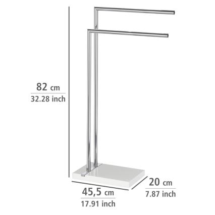 WENKO 20487100 - Stalak za ručnike NOBLE 45,5x82 cm sjajni krom/bijela