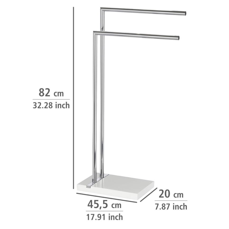 WENKO 20487100 - Stalak za ručnike NOBLE 45,5x82 cm sjajni krom/bijela