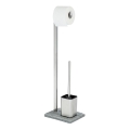 WENKO 20604100 - WC četka GRANIT 23x73,5 cm nehrđajući čelik/satinirano/siva
