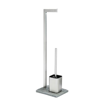 WENKO 20604100 - WC četka GRANIT 23x73,5 cm nehrđajući čelik/satinirano/siva