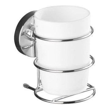 WENKO 20880100 - čašica VACUUM-LOC MILAZZO 7,5x11,5 cm, sjajni krom/bijela