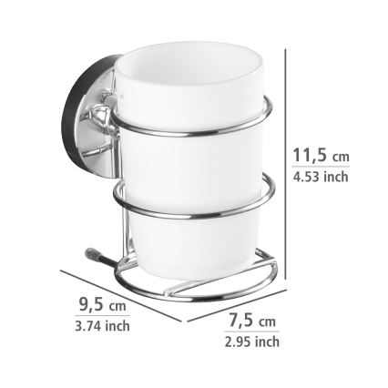 WENKO 20880100 - čašica VACUUM-LOC MILAZZO 7,5x11,5 cm, sjajni krom/bijela