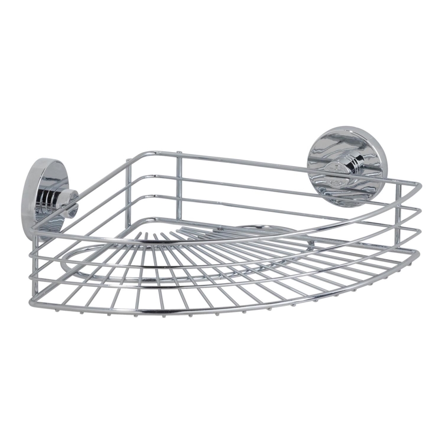 WENKO 20887100-Polica VACUUM-LOC okrugla čelična 31x22,5 cm sjajni krom